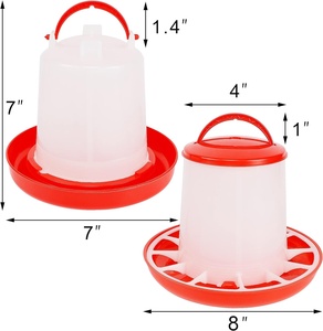 3 Pond Kippenvoeder En 1,5 L Kit Automatische Opknoping Gevogelte Plastic Bakjes 7 "X 7" Voor Gebruik Op De Boerderij Buitenshuis - Product Image 2
