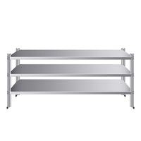 Meja Kerja Stainless Steel 304 Heavy Duty Dengan Penyangga Tegak, Meja Persiapan Makanan Dapur Restoran Komersial, Kaki Dapat Disesuaikan