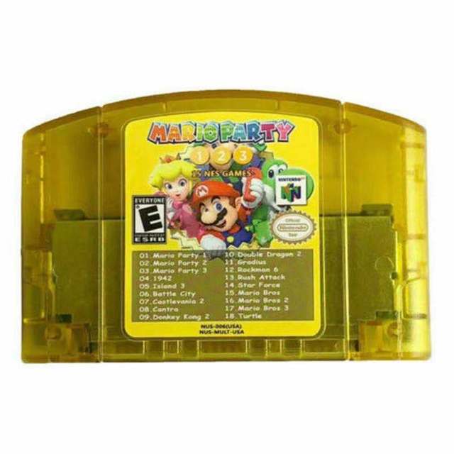 N64 Games Card Cartridge for 64-Mario Party 1 2 3N64 Plus 15/18 Games NTSC/PAL Version