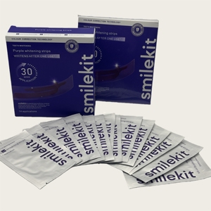 OEM ODM แผ่นฟอกสีฟันสีม่วง 6% HP ผลิตภัณฑ์ฉลากส่วนตัว - Product Image 1