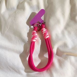 Dây buộc điện thoại thân thiện với môi trường dệt nylon màu trơn ngắn phong cách Ins dây buộc điện thoại có thể tháo rời có thể điều chỉnh - Product Image 4