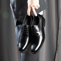 Herren Business Lederschuhe Britischer Lederlook Spitze Formgebung Atmungsaktiv Schnürung Hochwertige Handgefertigte Casual Herrenschuhe
