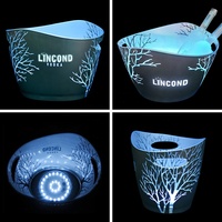 Échantillon gratuit Seau à glace LED illuminé OEM Seau à vin avec base LED étanche