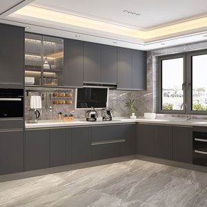 Muebles de Cocina Europeos de Lujo con Vitrina, Despensa Abierta y Isla Personalizada - Product Image 3