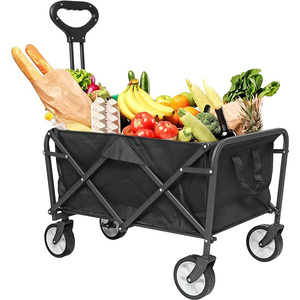 AITOPGO-Carro de playa plegable para uso al aire libre, carro de <span class=keywords><strong>4</strong></span> ruedas para uso general, carro de playa plegable portátil, color negro - Product Image 3
