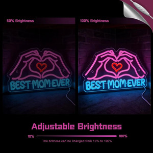 Letreros LED de Neón Personalizados 'La Mejor Mamá del Mundo', Luz Ambiental Interior, Letrero Decorativo para Tienda, Luz Indicadora de Entrada - Product Image 2