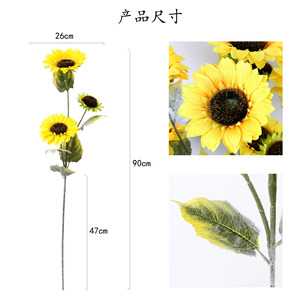 Flor Artificial de Girasol de Seda Wen Hope, Ramo Individual, Decoración del Hogar, Accesorio para Fotografía de Bodas - Product Image 4
