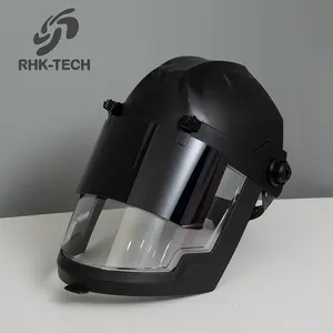 Rhk tech máscara de solda, alta resistência de impacto, pc, lente, flip, janela, claro, proteção facial, tig, mig, capuz de soldagem