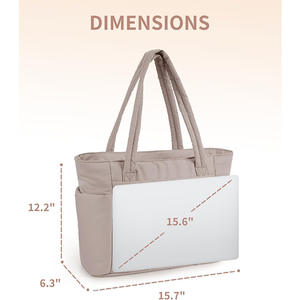 Borsa Tote Morbida di Lusso in Nylon Personalizzata con Cerniera, Borsa Multifunzione alla Moda, Impermeabile con Scomparto per Laptop, per Yoga, Palestra, Viaggio - Product Image 3