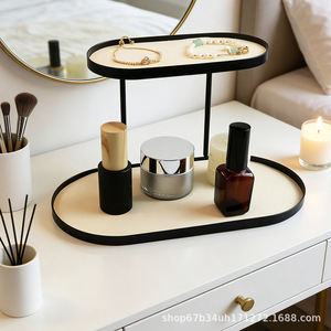 Two Tier Metal Cosmetic <b>Storage</b> Rack For Lipstick And Personal Care Items Desktop Organizer For Bedroom <b>Dressing</b> <b>Table</b> - Product Image 2