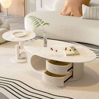 Table basse ovale convertible en ardoise, style moderne minimaliste, mobilier de salon pour petits appartements, style luxueux, nouveau design