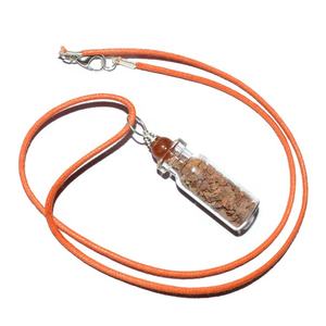 Pendentif bouteille Aventurine pêche avec chips | Pendentifs bouteille Articles de pierres précieuses de guérison Feng Shui - Product Image 1