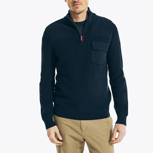 Sudadera de golf para hombre de alta calidad personalizada para invierno, jersey de manga larga con cremallera y jerséis lisos bordados - Product Image 1