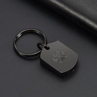 Porte-clés urne funéraire pour animaux de compagnie en acier inoxydable avec empreinte de patte, pendentif remplissable pour cendres, cadeau commémoratif pour propriétaires de chiens et de chats, hommes et femmes