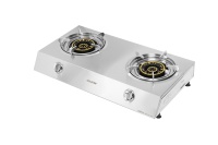 Table de cuisson double en verre trempé et acier inoxydable Hongkun HK-T03 GPL/GN, argent, pour usage commercial et domestique, vente en gros