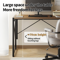 Bureau d'ordinateur pliable à hauteur réglable avec surface en bois, installation gratuite, idéal pour l'étude, le bureau, le salon et les espaces de travail gaming