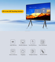 Écran interactif scolaire de 163 pouces, haute résolution 4K, LED à pas fin, système CMS intégré, avec support, OEM