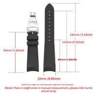 Tali Jam Tangan Karet Lengkung Grosir untuk Jam Tangan Rolex TUDOR Tali Pergelangan Tangan Silikon Karet 22mm