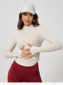 RUIQUWIN OEM Chaquetas Stand Up Zip Ropa de entrenamiento Traje de yoga Entrenamiento Deportes Fitness Top Ropa de yoga para mujer - Product Image 4