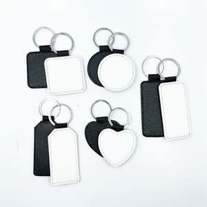 Custom Shape Festival Promotion <b>Gifts</b> Keyring Wholesale Sublimation White Blank Pu Leather Hanging Ornament Decoration Keychain - Product Image 4