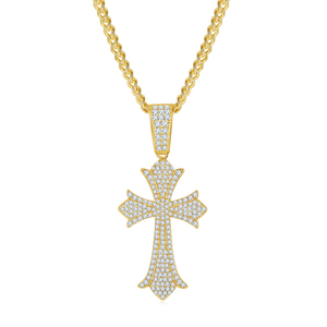 Full Diamond S925 Zilveren Kruis Ketting Voor Dames Heren Fijne Sieraden Trend No Chain Moissanite <span class=keywords><strong>Crucifix</strong></span> Ketting - Product Image 2
