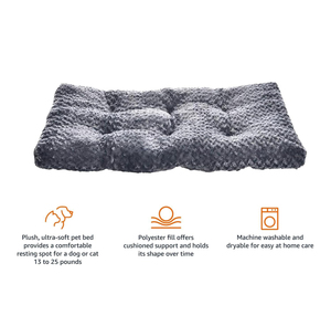 Cama de Felpa para Mascotas, Gris y Blanca, de Piel Sintética y Algodón, para Perros - Product Image 5