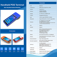 Terminal de point de vente mobile Android portable 5,5 pouces, caisse enregistreuse tout-en-un, systèmes POS, imprimante, scanner, NFC, 4G, Wifi, BT pour la vente au détail