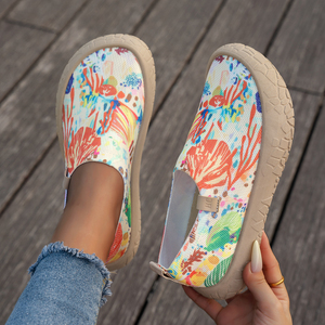 Zapatillas <span class=keywords><strong>de</strong></span> moda casuales <span class=keywords><strong>de</strong></span> diseñador para mujer, <span class=keywords><strong>de</strong></span> punta ancha, planas, sin cordones, ligeras, para caminar al aire libre, venta al por mayor - Product Image 4