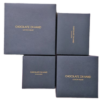Boîte cadeau de luxe pour chocolats, personnalisable, vide, 6 pièces, avec ruban et logo en feuille d'or