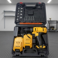 Kit de perceuse à percussion sans fil au lithium portable en gros avec mallette de transport et 2 batteries – Ensemble de perceuses industrielles