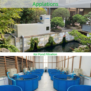 Filtre à tambour rotatif à écran de 25 microns, 10 tonnes, 10 m3 avec <span class=keywords><strong>pompe</strong></span> de 10 000 litres, filtre UV interne pour système de <span class=keywords><strong>filtration</strong></span> de bassin à poissons Koi - Product Image 3