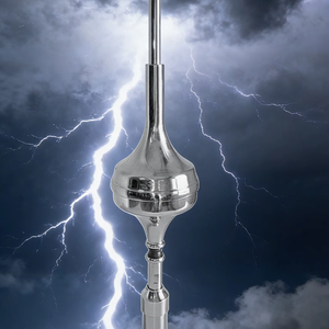 Pararrayos, Conductor y Supresor de Rayos Eficaz para Protección y Puesta a <span class=keywords><strong>Tierra</strong></span>, Acero Inoxidable, Certificado ISO, Garantía de 3 Años - Product Image 1
