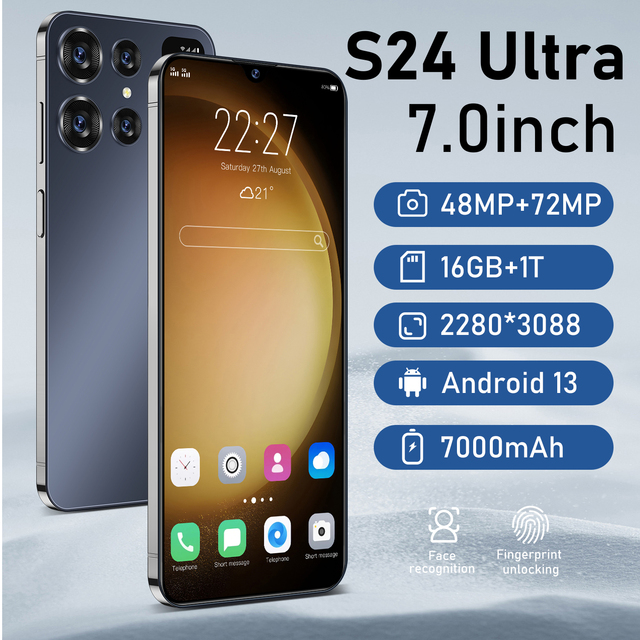 Goophone S24 Ultra 5G Smartphone 16GB RAM + 1TB ROM Deca Core 108MP Camera OLED Display Spanish Support