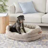 Lit pour chien personnalisé en usine, lavable, doux, avec soutien de soutien, fond imperméable durable, lit pour chien de luxe en bouclette