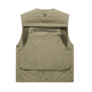 เสื้อกั๊กผู้ชายแบบซาฟารีมีหลายกระเป๋าสำหรับชาวประมงตกปลาเดินป่านักข่าวสำหรับตั้งแคมป์ - Product Image 3