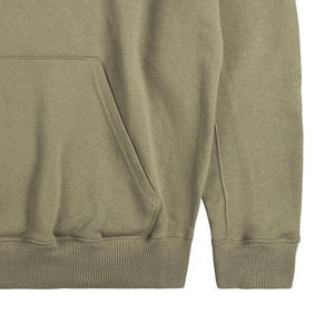 Sudadera con Capucha Personalizada para Hombre, Color Verde Oliva Sólido, Informal, con Bolsillo, Holgada, 100% Algodón, Transpirable, Antiarrugas, de Fabricante - Product Image 3