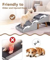 Rampe pour chien ottoman pliable 2-en-1 antidérapante pour canapé et lit, pour chiens, chats et chiots de petite, moyenne et grande taille