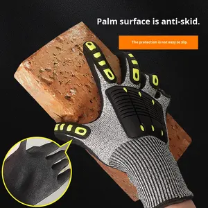 Guanti di Soccorso Antiurto, Antitaglio, Antiperforazione, Antipizzicamento con Polsino in Maglia per Vigili del Fuoco, Minatori - Product Image 3