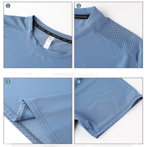 T-shirt d'été pour homme Evelyn, séchage rapide, en soie glacée, vêtement de sport et d'entraînement, coupe ample, col décontracté, jersey ODM, tissu 180g - Product Image 3