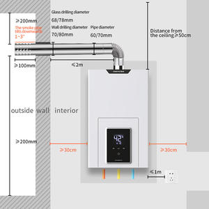 Chauffe-eau instantané au <span class=keywords><strong>gaz</strong></span> mural extérieur Combi 30KW <span class=keywords><strong>Gaz</strong></span> naturel GPL Électrique Cuivre Télécommande Stockage Ménage Camping-car Voiture - Product Image 3