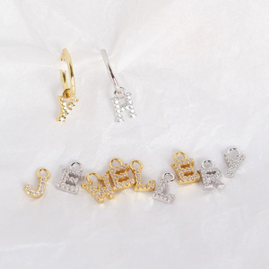 ต่างหูห่วงแบบห้อ<span class=keywords><strong>ย</strong></span>สำหรับผู้หญิงต่างหูเพทายลูกบาศก์ A-Z ตัวอักษรสว<span class=keywords><strong>ย</strong></span>งาม YHE0147เริ่มต้น - Product Image 4