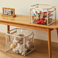 Panier de rangement de jouets pour enfants Transparent bloc de construction jouet en peluche boîte de rangement pliante panier de rangement domestique de grande capacité