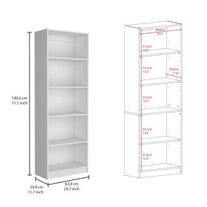 Ensemble de bibliothèques blanches 3 pièces Platt Collection, 9 étagères, meubles de salon modernes et minimalistes, armoire autoportante en MDF - Product Image 6