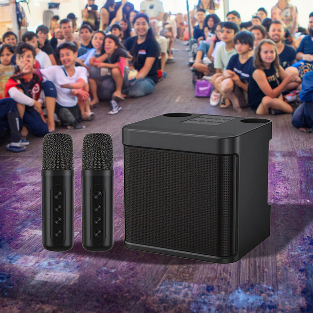 New Party Box Portable Wireless 1" Speakers Mini Karaoke Mic Professional Woofer Home USB BT 5.3 RGB Active