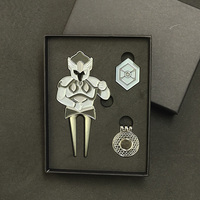 Coffret Cadeau de Golf Personnalisé en Alliage de Zinc et Fer avec Outils de Repositionnement du Tee, Marqueurs de Balle, Clip de Chapeau de Golf - Accessoires de Golf Portables (Couleur Personnalisée) JY