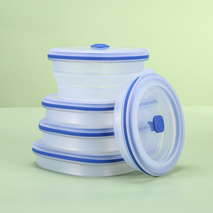 Pet Pieghevole Ciotola di Cibo Grade Silicone Pieghevole Contenitore di Conservazione Degli Alimenti Set Lonchera Riutilizzabili Per Bambini Scatola di Pranzo di Bento - Product Image 5