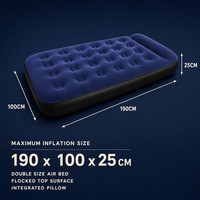 Matelas Gonflable avec Oreiller Intégré, Lit Floqué 190x100x25cm, Camping Extérieur, Vente en Gros, OEM ODM, Usine