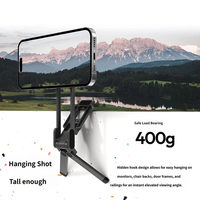 360 °   Support de téléphone magnétique rotatif, pliable et portable, support multifonctionnel pour personne paresseuse, mousqueton d'escalade