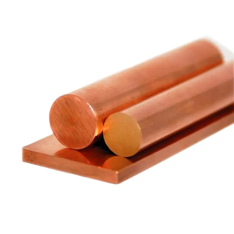 Haste de cobre pura c10200 c11000, barras redondas de cobre de latão plano