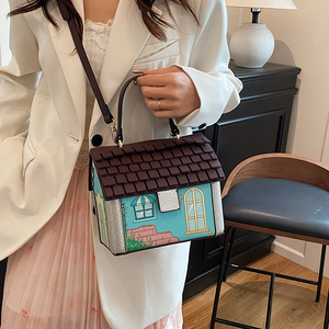 New Custom Creative House Shape Shoulder <strong>Bag</strong> Personality Diagonal Handbag Christmas Designer <strong>Bag</strong> Fashion Cartoon <strong>Fun</strong> Woman <strong>Bag</strong> - Product Image 5